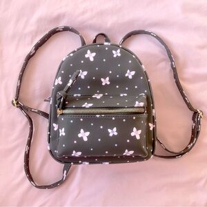 Under One Sky | Butterflies and Stars Black mini Backpack